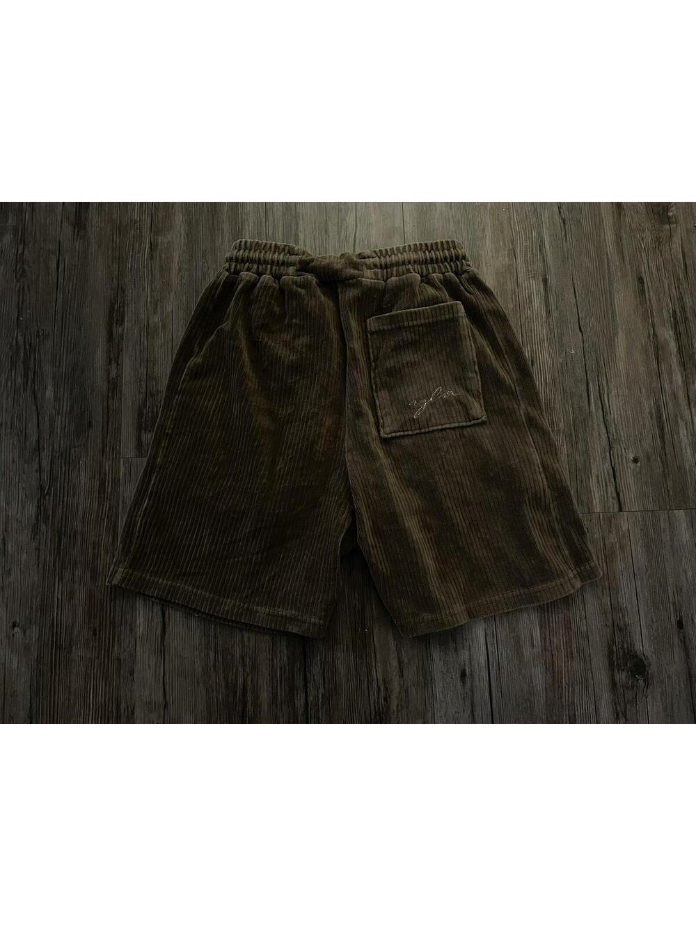 YoungLA Brown Corduroy Shorts Men's Sz S Drawstring Elastic